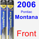 Front Wiper Blade Pack for 2006 Pontiac Montana - Hybrid