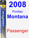 Passenger Wiper Blade for 2008 Pontiac Montana - Hybrid