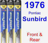 Front & Rear Wiper Blade Pack for 1976 Pontiac Sunbird - Hybrid