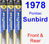 Front & Rear Wiper Blade Pack for 1978 Pontiac Sunbird - Hybrid