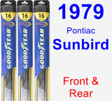 Front & Rear Wiper Blade Pack for 1979 Pontiac Sunbird - Hybrid