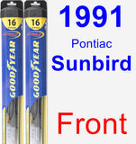 Front Wiper Blade Pack for 1991 Pontiac Sunbird - Hybrid