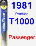 Passenger Wiper Blade for 1981 Pontiac T1000 - Hybrid