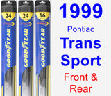 Front & Rear Wiper Blade Pack for 1999 Pontiac Trans Sport - Hybrid