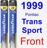 Front Wiper Blade Pack for 1999 Pontiac Trans Sport - Hybrid