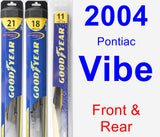 Front & Rear Wiper Blade Pack for 2004 Pontiac Vibe - Hybrid
