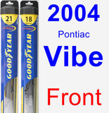 Front Wiper Blade Pack for 2004 Pontiac Vibe - Hybrid
