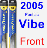 Front Wiper Blade Pack for 2005 Pontiac Vibe - Hybrid