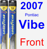 Front Wiper Blade Pack for 2007 Pontiac Vibe - Hybrid