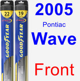 Front Wiper Blade Pack for 2005 Pontiac Wave - Hybrid