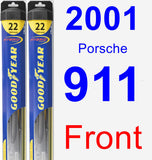 Front Wiper Blade Pack for 2001 Porsche 911 - Hybrid