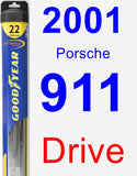 Driver Wiper Blade for 2001 Porsche 911 - Hybrid