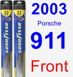 Front Wiper Blade Pack for 2003 Porsche 911 - Hybrid