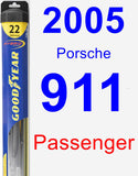 Passenger Wiper Blade for 2005 Porsche 911 - Hybrid