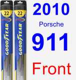 Front Wiper Blade Pack for 2010 Porsche 911 - Hybrid