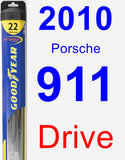 Driver Wiper Blade for 2010 Porsche 911 - Hybrid