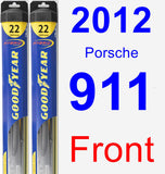 Front Wiper Blade Pack for 2012 Porsche 911 - Hybrid