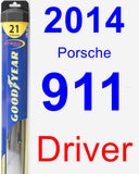 Driver Wiper Blade for 2014 Porsche 911 - Hybrid