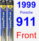Front Wiper Blade Pack for 1999 Porsche 911 - Hybrid