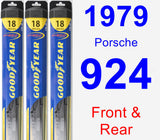 Front & Rear Wiper Blade Pack for 1979 Porsche 924 - Hybrid