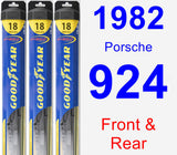 Front & Rear Wiper Blade Pack for 1982 Porsche 924 - Hybrid