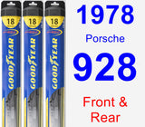 Front & Rear Wiper Blade Pack for 1978 Porsche 928 - Hybrid