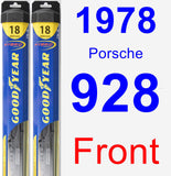 Front Wiper Blade Pack for 1978 Porsche 928 - Hybrid