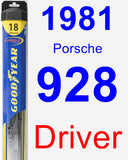 Driver Wiper Blade for 1981 Porsche 928 - Hybrid