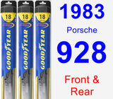 Front & Rear Wiper Blade Pack for 1983 Porsche 928 - Hybrid