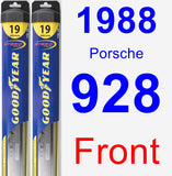 Front Wiper Blade Pack for 1988 Porsche 928 - Hybrid