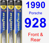 Front & Rear Wiper Blade Pack for 1990 Porsche 928 - Hybrid