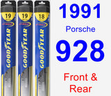 Front & Rear Wiper Blade Pack for 1991 Porsche 928 - Hybrid