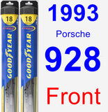 Front Wiper Blade Pack for 1993 Porsche 928 - Hybrid