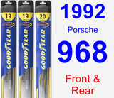 Front & Rear Wiper Blade Pack for 1992 Porsche 968 - Hybrid
