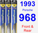 Front & Rear Wiper Blade Pack for 1993 Porsche 968 - Hybrid