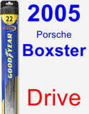 Driver Wiper Blade for 2005 Porsche Boxster - Hybrid