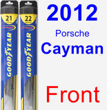 Front Wiper Blade Pack for 2012 Porsche Cayman - Hybrid