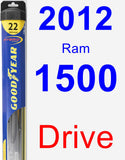 Driver Wiper Blade for 2012 Ram 1500 - Hybrid