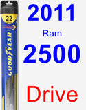 Driver Wiper Blade for 2011 Ram 2500 - Hybrid