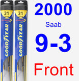 Front Wiper Blade Pack for 2000 Saab 9-3 - Hybrid