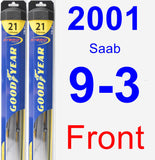 Front Wiper Blade Pack for 2001 Saab 9-3 - Hybrid