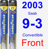 Front Wiper Blade Pack for 2003 Saab 9-3 - Hybrid