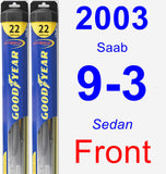 Front Wiper Blade Pack for 2003 Saab 9-3 - Hybrid