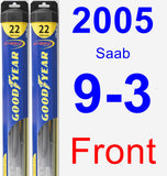 Front Wiper Blade Pack for 2005 Saab 9-3 - Hybrid