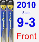 Front Wiper Blade Pack for 2010 Saab 9-3 - Hybrid