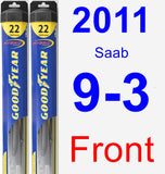 Front Wiper Blade Pack for 2011 Saab 9-3 - Hybrid