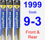 Front & Rear Wiper Blade Pack for 1999 Saab 9-3 - Hybrid