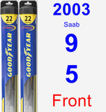 Front Wiper Blade Pack for 2003 Saab 9-5 - Hybrid