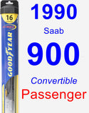 Passenger Wiper Blade for 1990 Saab 900 - Hybrid