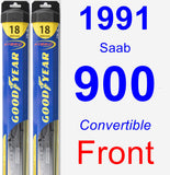 Front Wiper Blade Pack for 1991 Saab 900 - Hybrid